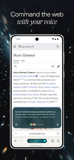 Скриншот 2 — Comet: AI Browser & Assistant