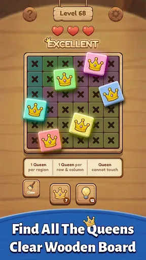 Скриншот 1 — Smart Queens: Wooden Sudoku