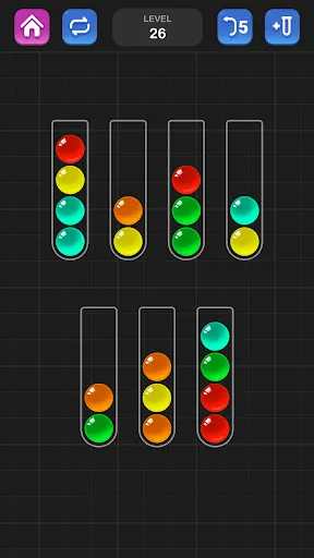 Скриншот 1 — Сортировка мячей: Цветная игра