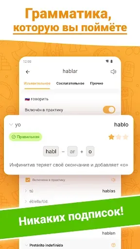 Скриншот 3 — ConjuGato — Испанские глаголы