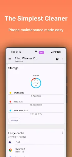 Скриншот 2 — 1Tap Cleaner (Русская версия)