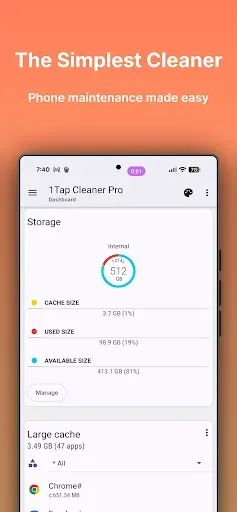 Скриншот 2 — 1Tap Cleaner Pro (Русская)