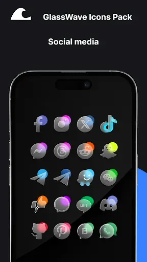 Скриншот 4 — GlassWave Icons Pack