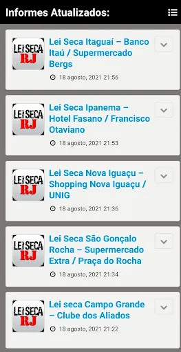 Скриншот 1 — Alerta Rio Informes Lei Seca