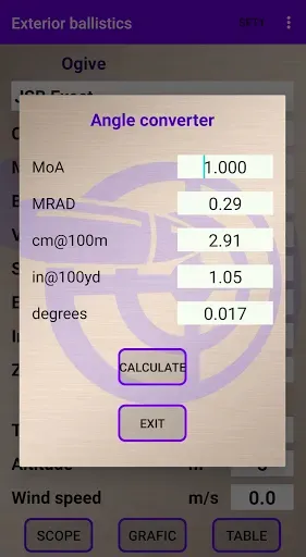 Скриншот 5 — External ballistics calculator