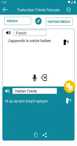 Скриншот 1 — Traduction Créole Haïtien en F