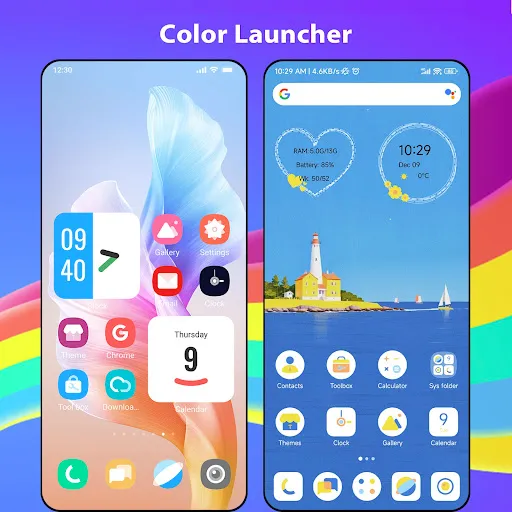 Скриншот 1 — Color Launcher, cool themes