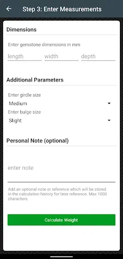 Скриншот 4 — Gem Carat Weight Calculator