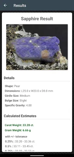 Скриншот 5 — Gem Carat Weight Calculator