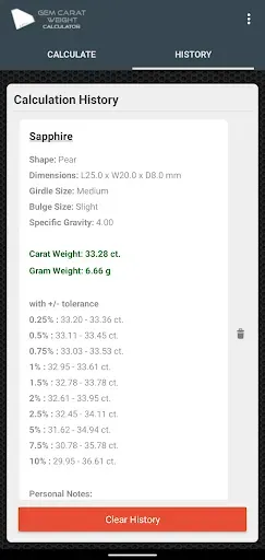 Скриншот 6 — Gem Carat Weight Calculator