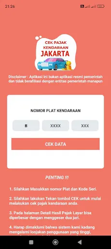 Скриншот 3 — Cek Pajak Kendaraan Jakarta