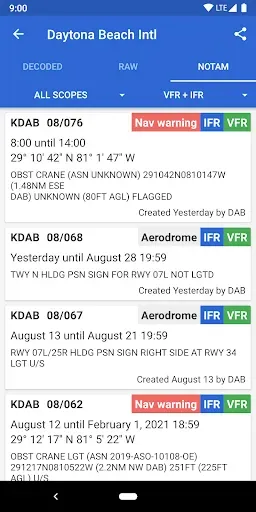 Скриншот 4 — Avia Weather - METAR & TAF