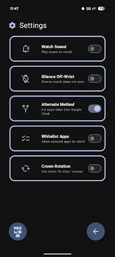 Скриншот 2 — Wear Alarm Sync