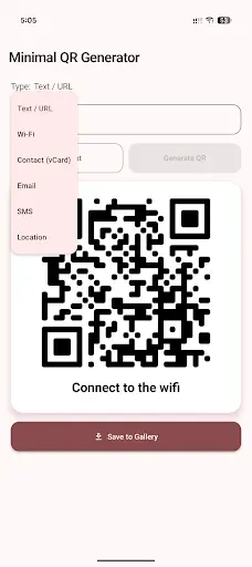 Скриншот 1 — Minimal QR