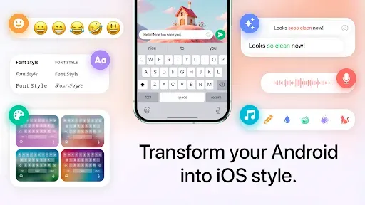 Скриншот 1 — iphone 15 Keyboard Fonts Emoji