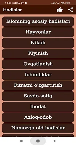 Скриншот 1 — Hadislar
