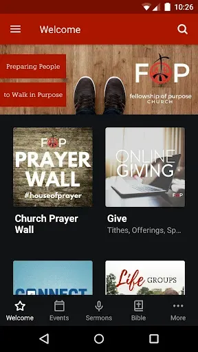 Скриншот 1 — Fellowship of Purpose Church