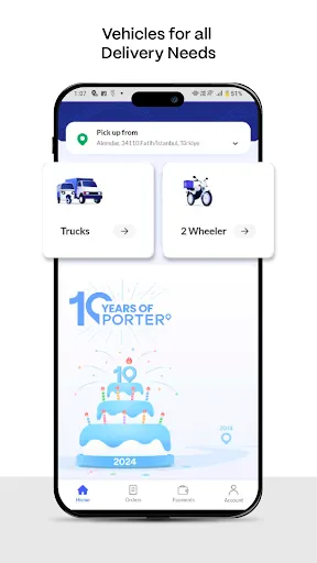 Скриншот 1 — Porter - Goods Delivery App
