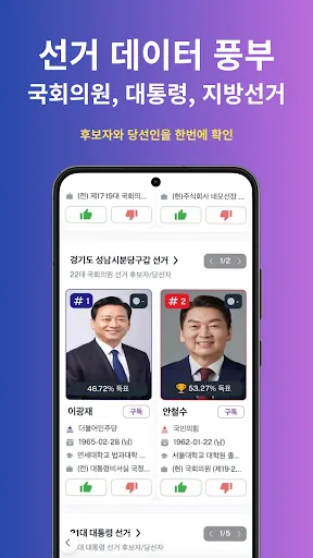 Скриншот 1 — 천스퀘어 - 정치 뉴스, 선거, 커뮤니티