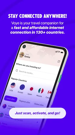 Скриншот 1 — Voye Global - Best Travel eSIM