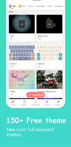 Скриншот 1 — Emoji Keyboard: Fonts, Emojis