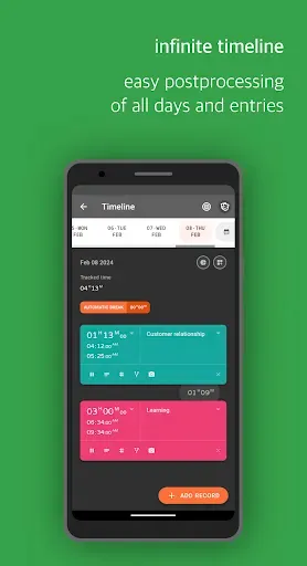Скриншот 2 — Swipetimes › Time tracker